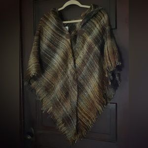 Winter plaid shaw/ poncho